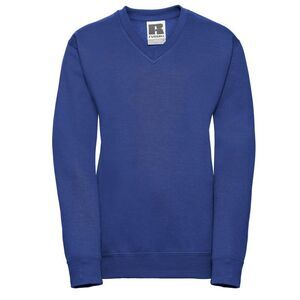 Russell Collection Childrens/Kids V Neck Sweatshirt / Bright Royal Blue